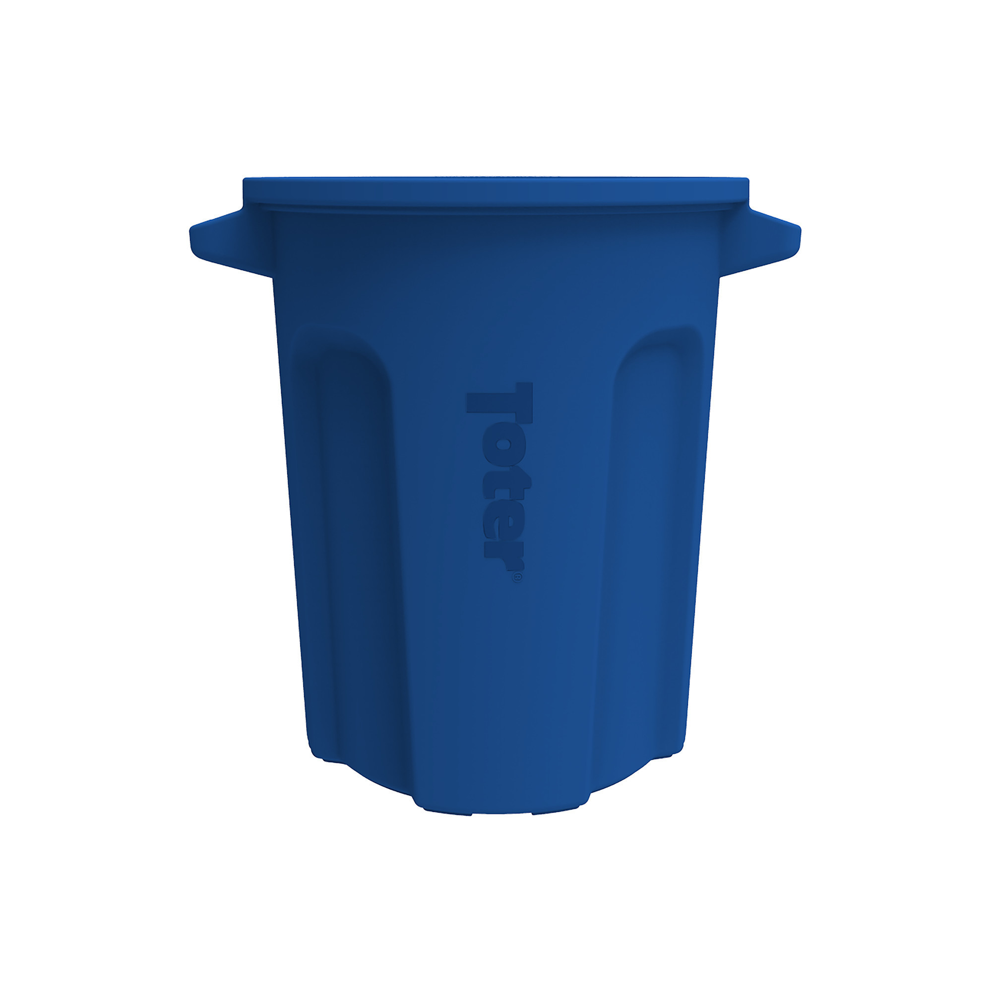 TOTER Round Trash Can with Lift Handle - 20-Gallon, Molded Plastic, Blue, Model# RND20-B
